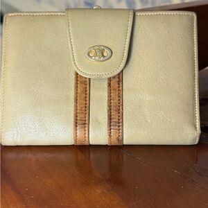 Céline Vintage Triomphe Oval-Plaque French Purse Wallet, Kiss-Lock Coin